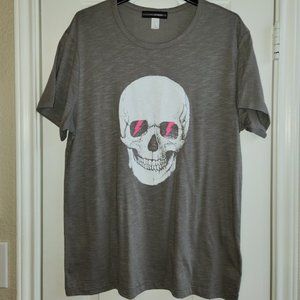 VICI X Lulu Simon Studio Distressed Skull Lightening Bolt T-Shirt/Tee Size Large